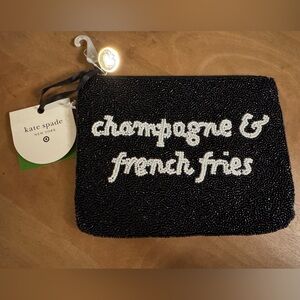 Kate Spade x Target Black Beaded Clutch with White Text